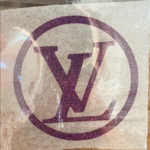 Purple Louis Vuitton sparkly logo iron on